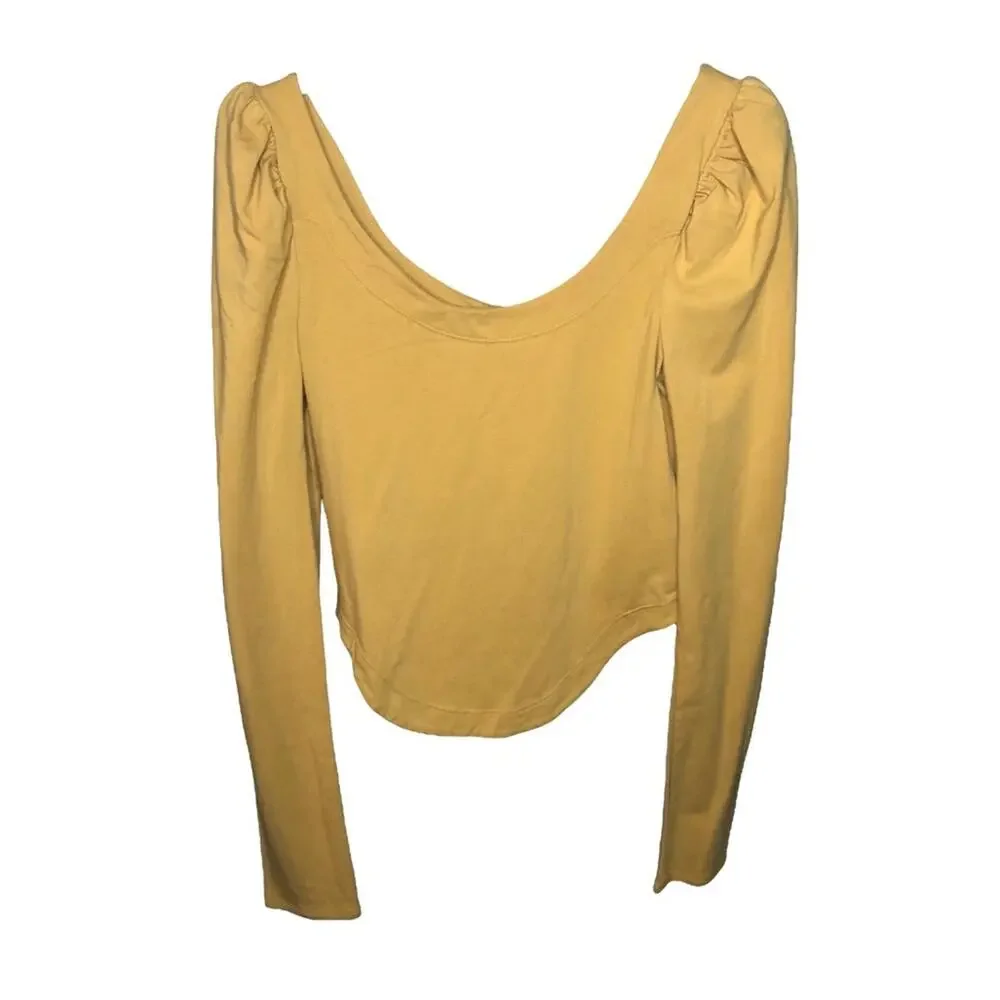 Free People Willow Reversible Lace Up Top Toasted Honey Size Medium